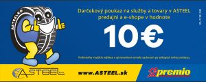 Darčekový poukaz ASTEEL v hodnote 10€